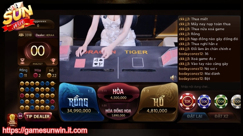 Rồng hổ live được nâng tầm tại Sunwin